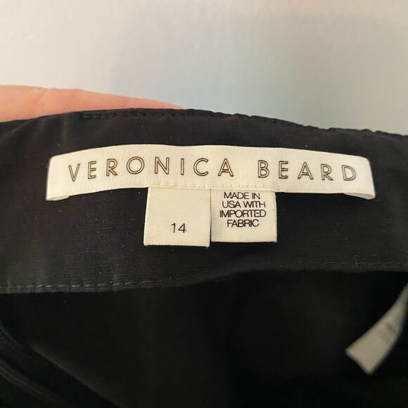 Veronica Beard Women's 14 Honolulu Black Linen Blend Dress Pants Cropped Preppy - Picture 3 of 12